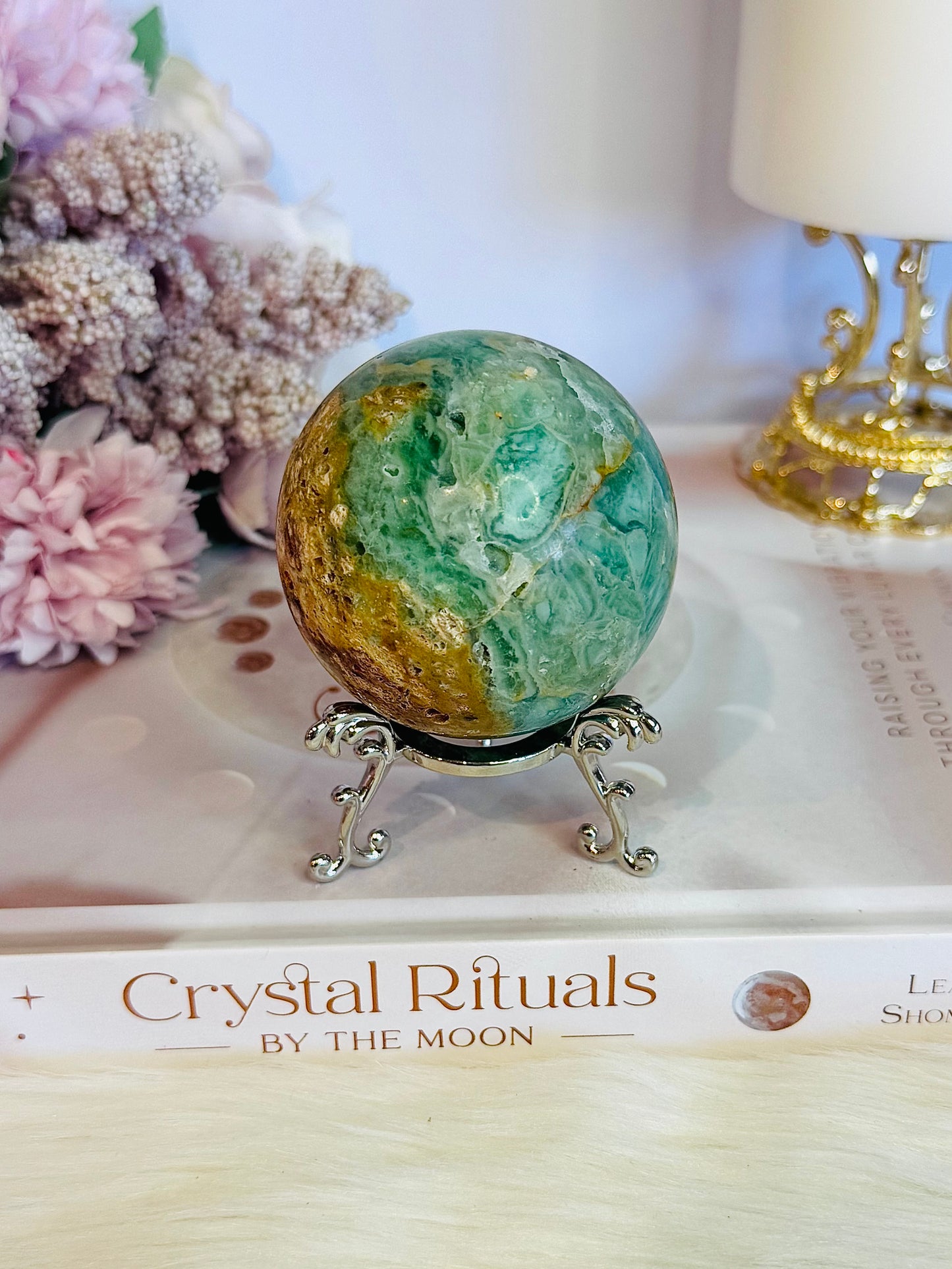 Beautiful Natural Variscite Sphere On Stand 6.5cm