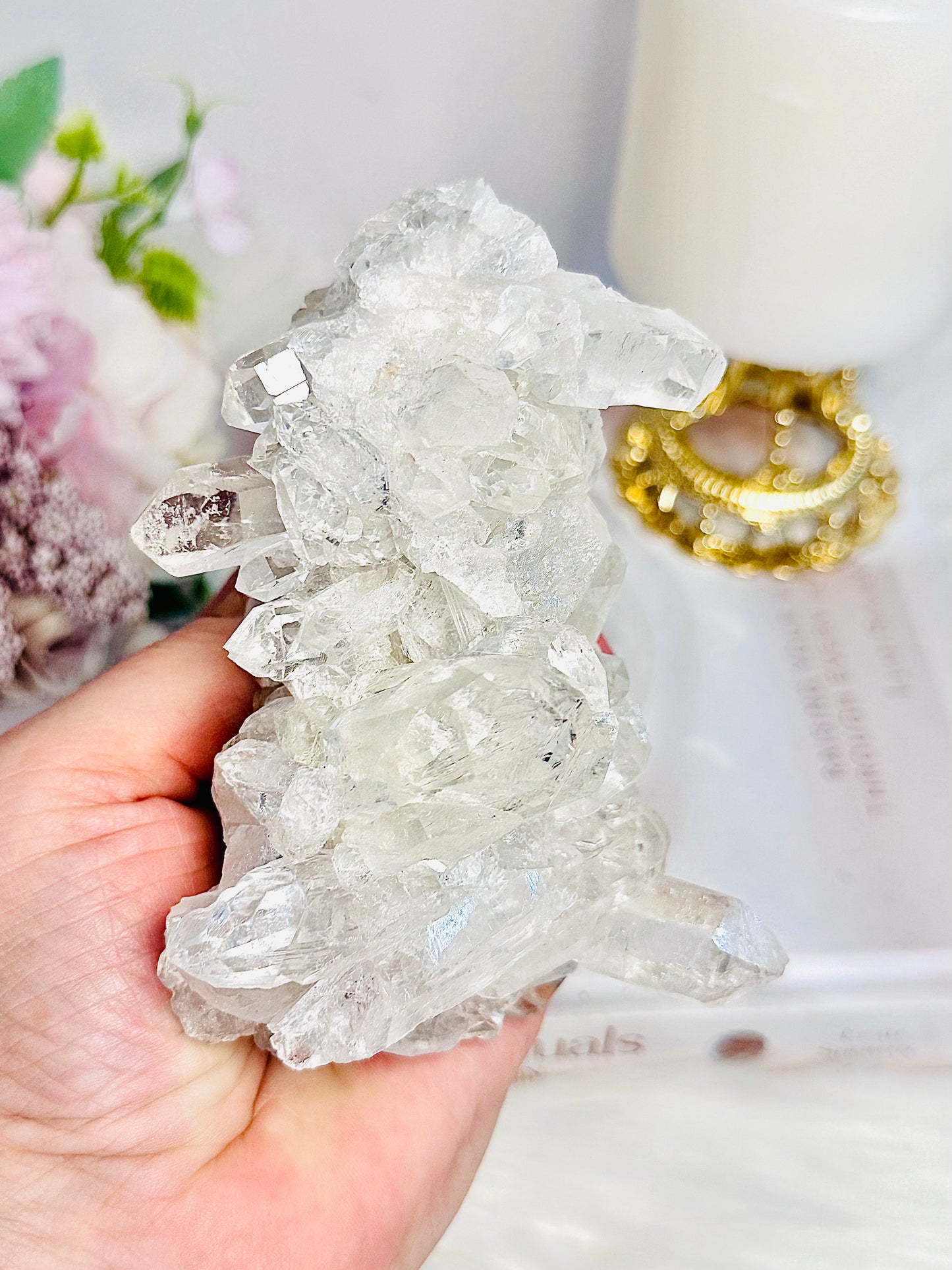Absolutely Stunning High Quality Clear Quartz Natural Cluster Specimen From Brazil 11.5cm 415grams