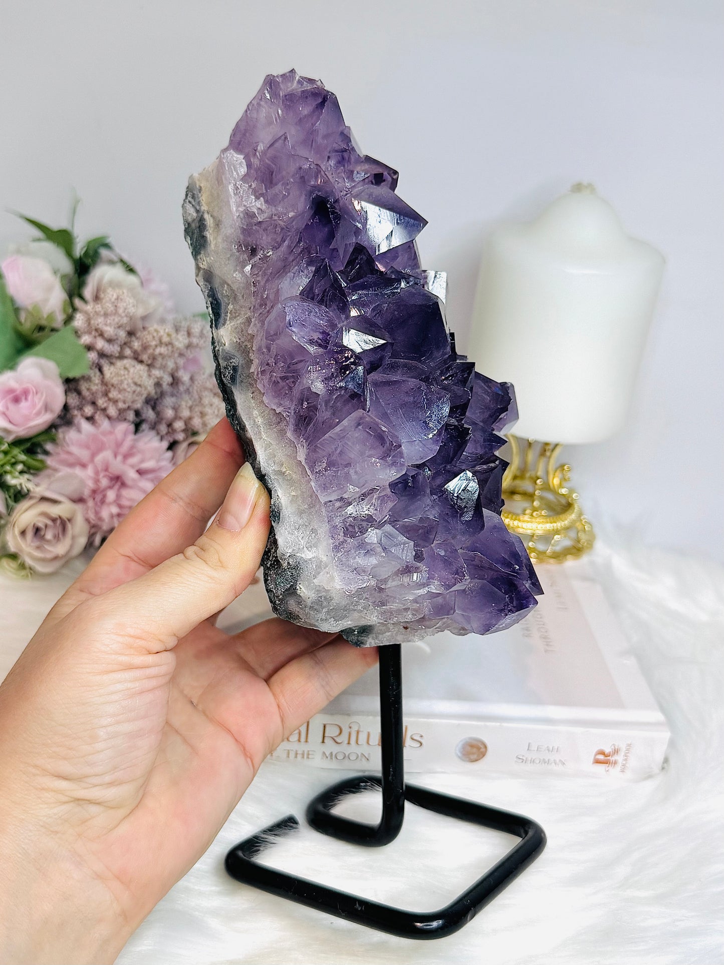 Large High Grade Amethyst Cluster on Stand 25cm 1.59KG