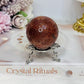 High Grade Sparkling Gold Sunstone X Moonstone Sphere on Stand 161g