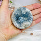 Blue Celestite Round Freeform 262g On Stand