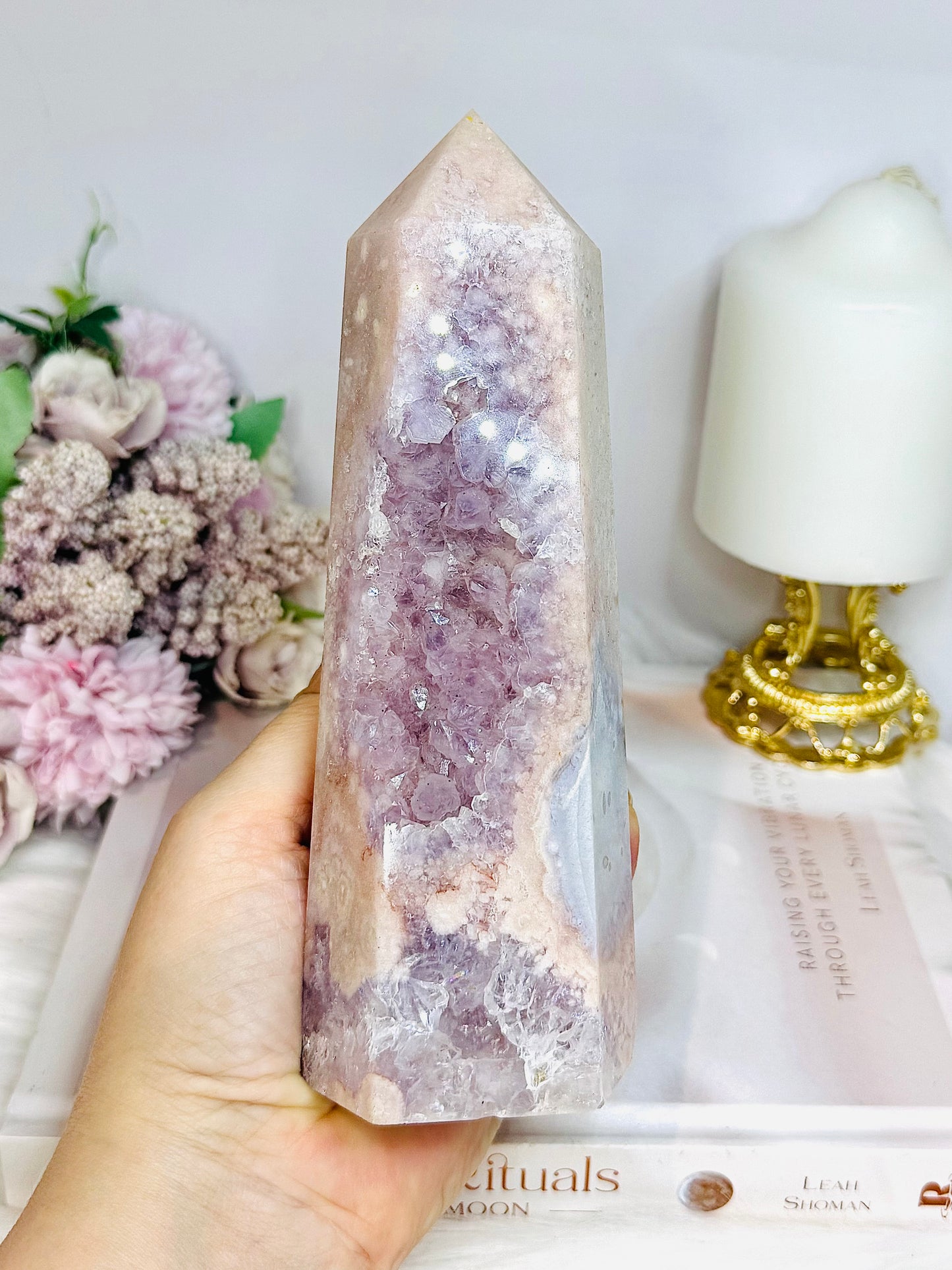 Large Pink Amethyst Druzy Tower 17.5cm 753g