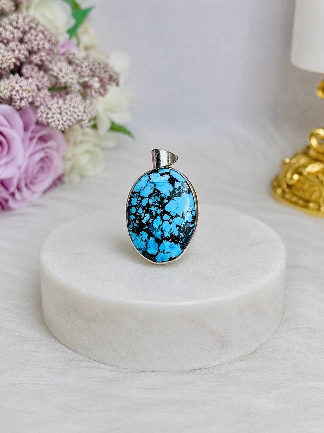 Sterling Silver 925 Navajo Turquoise Pendant