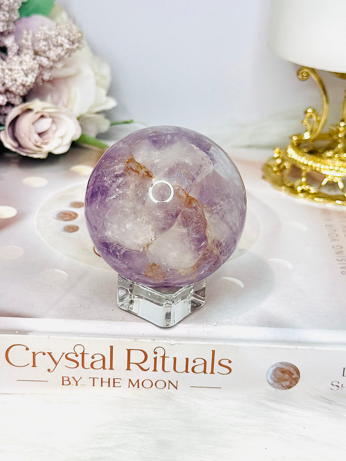 Purple Agate Sphere on Stand 236g