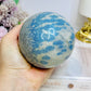 Large K2 Granite with Azurite Sphere On Stand 770g