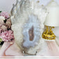 Large Druzy Agate Carved Indian Head On Stand 17cm