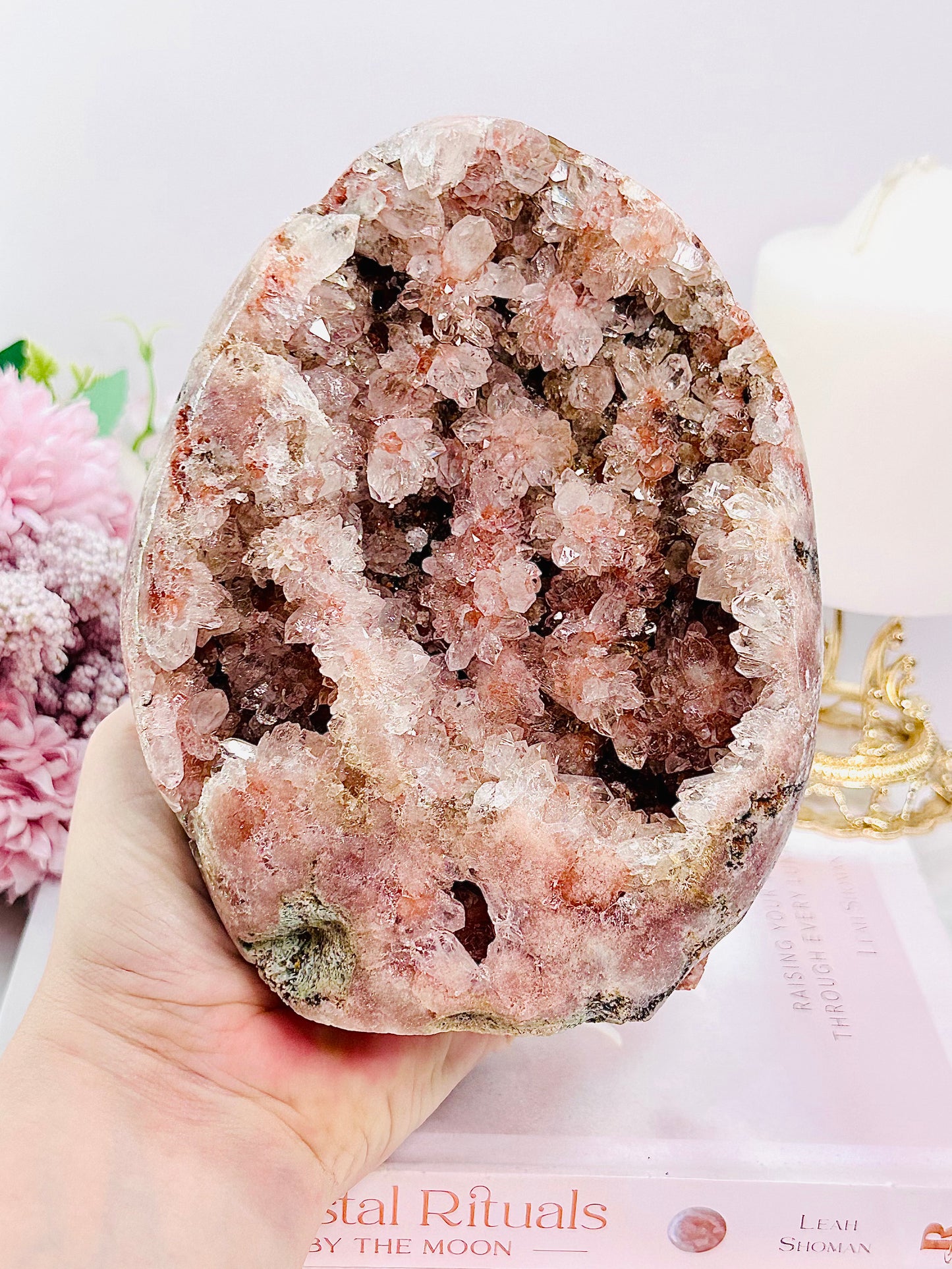 SHE IS A MASTERPIECE!!!! Classy & Fabulous Large 17cm Absolutely Incredible Pink Amethyst Druzy Freeform with Stunning Crystallisation