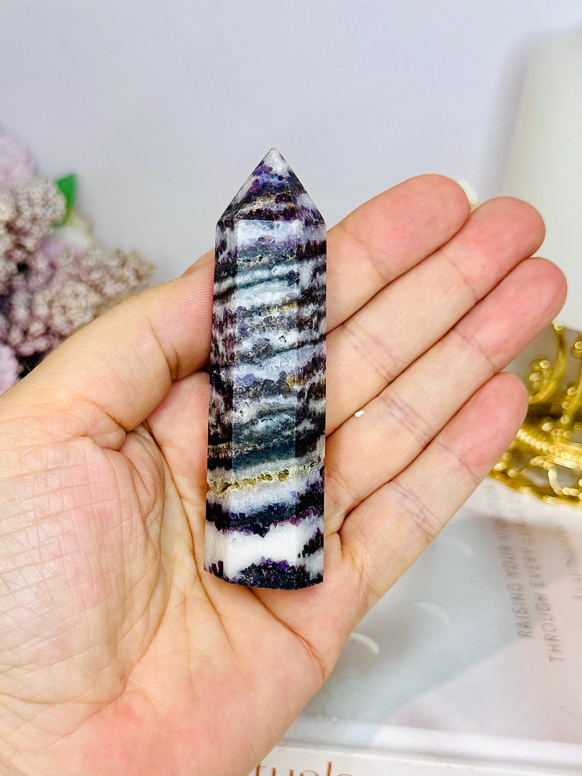 Purple Sphalerite Tower 9cm
