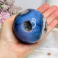 Large Blue Flower Agate | Cherry Blossom Druzy Sphere on Stand 482g
