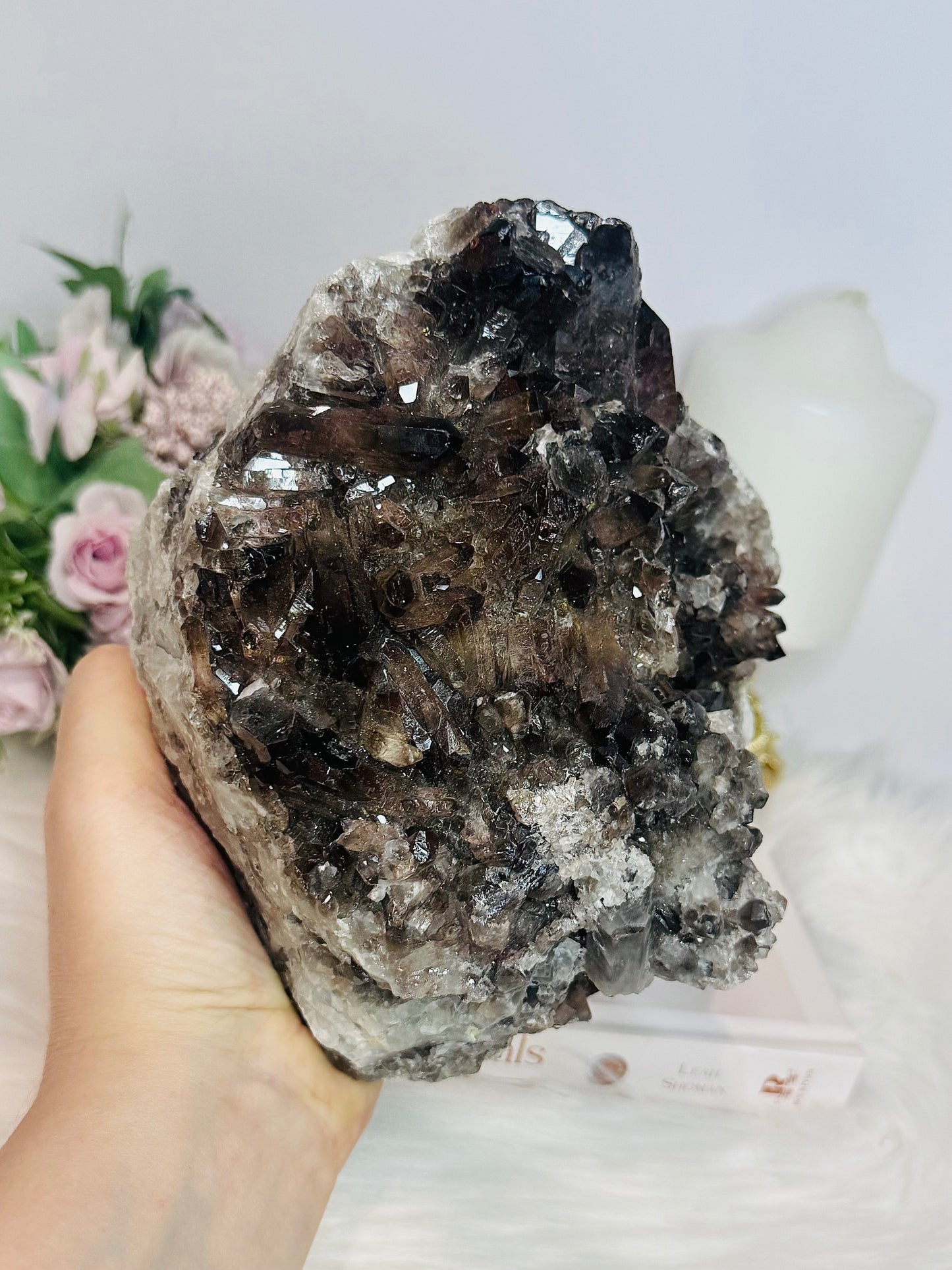 Large Smokey Quartz Cluster 2.37KG 17cm (Reduced as one missing/ damaged point)