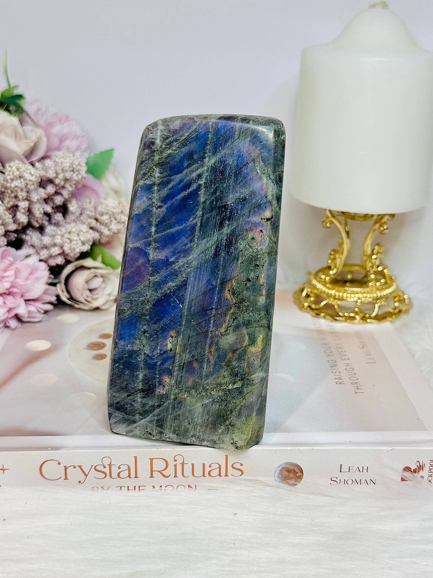Purple Flash Labradorite Freeform 12cm 835g (flash looks blue in pics but is purple)