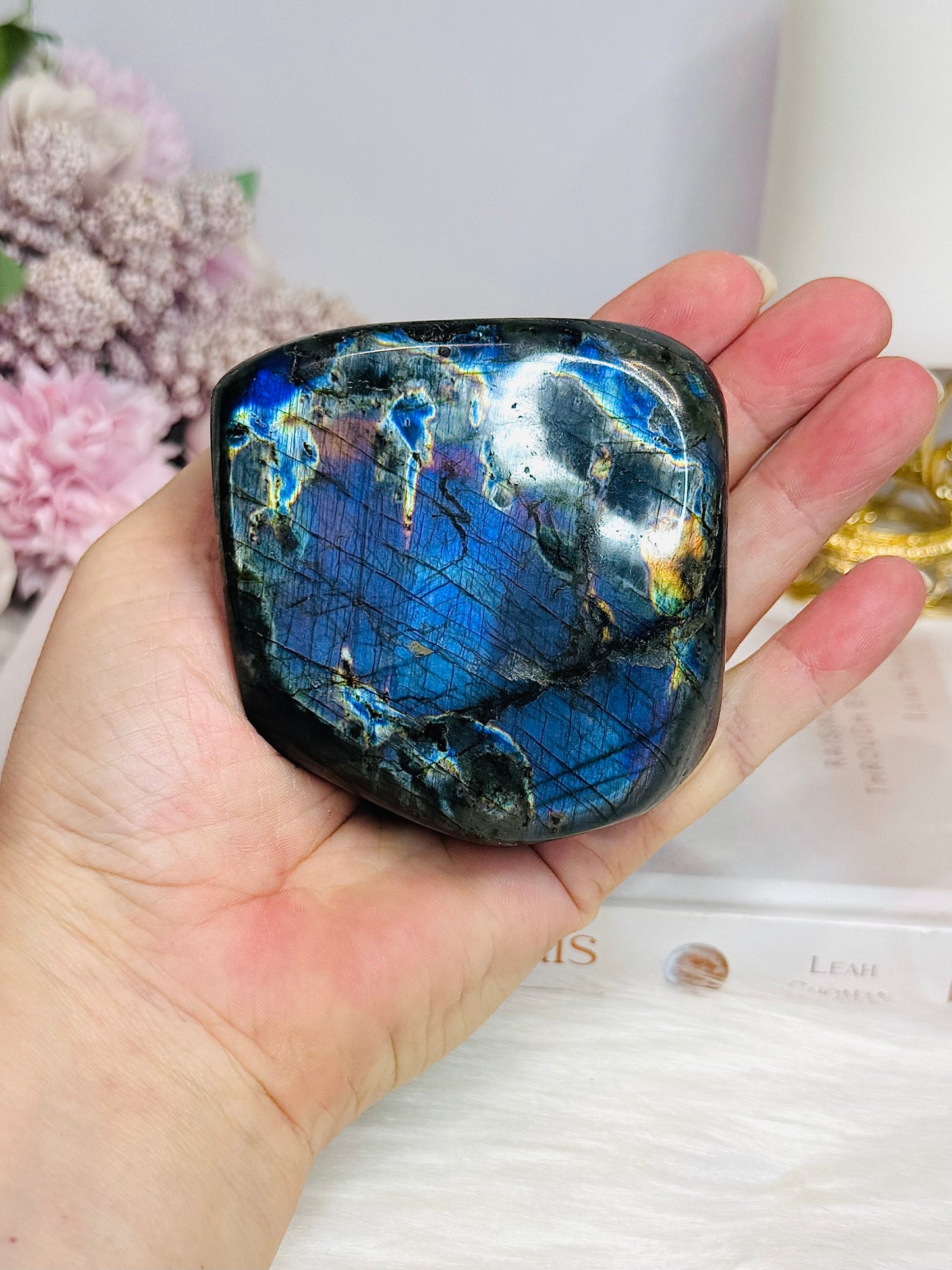 High Grade Spectrolite (Labradorite) Freeform from Finland - (Flash is all purple although it looks blue in pic) 8cm 374g