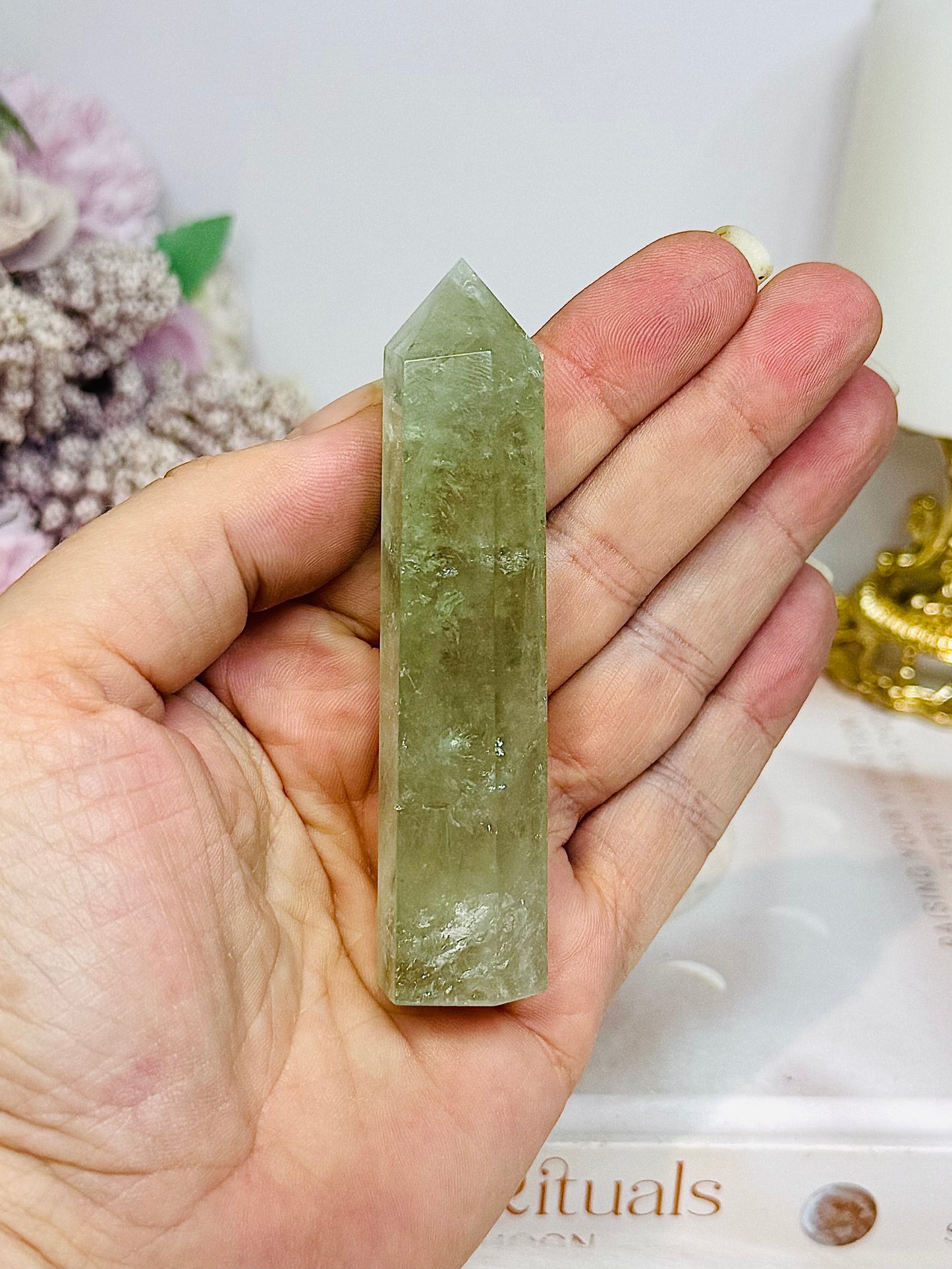 Prasiolite (green amethyst) Tower 9cm