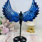 Large Blue Sodalite Angel Wings on Stand 23cm