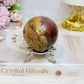 Ocean Jasper Sphere on Stand 246g