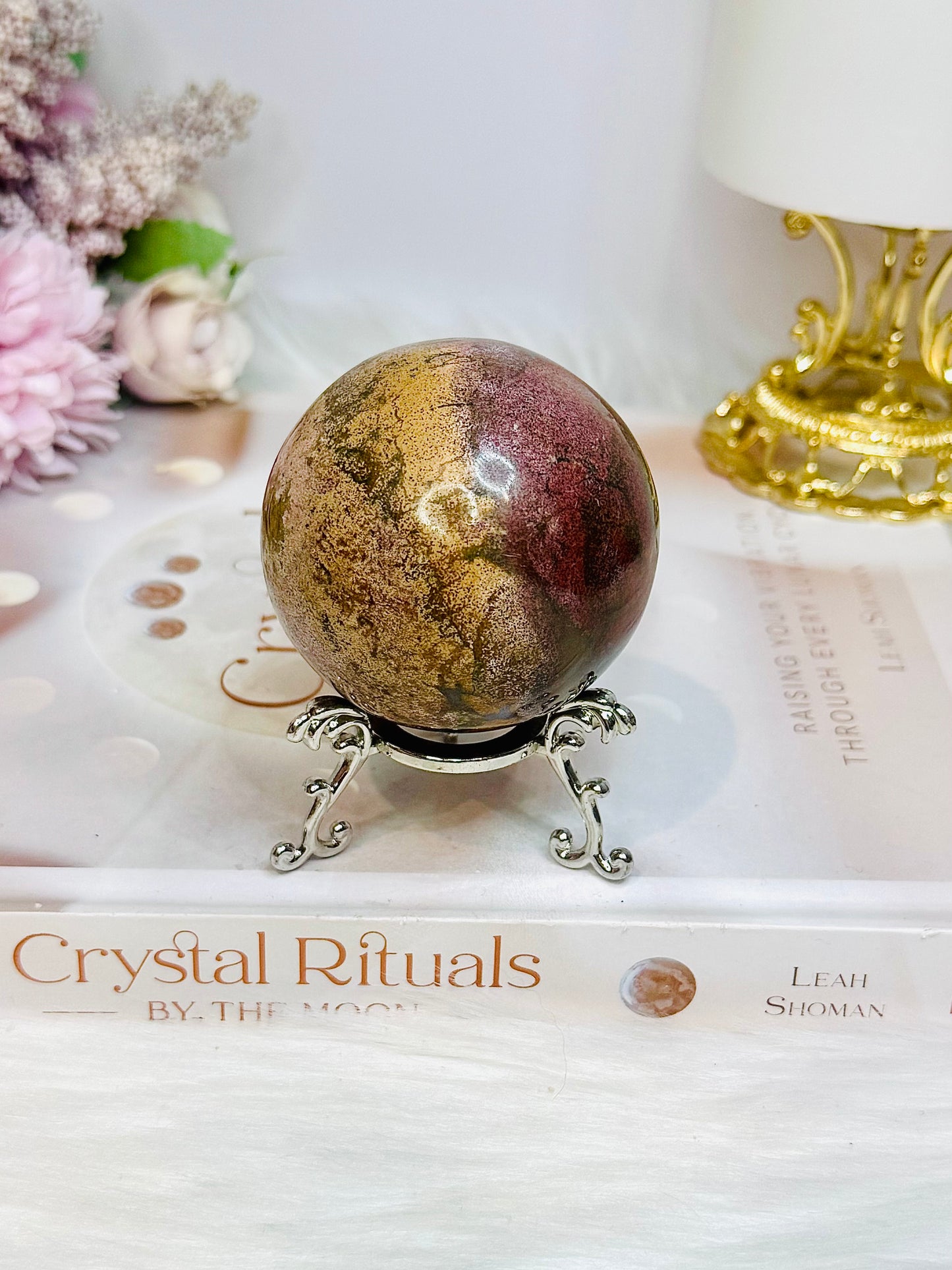 Ocean Jasper Sphere on Stand 246g