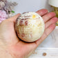 Pink Banded Calcite | Pork Stone Sphere On Stand 307g