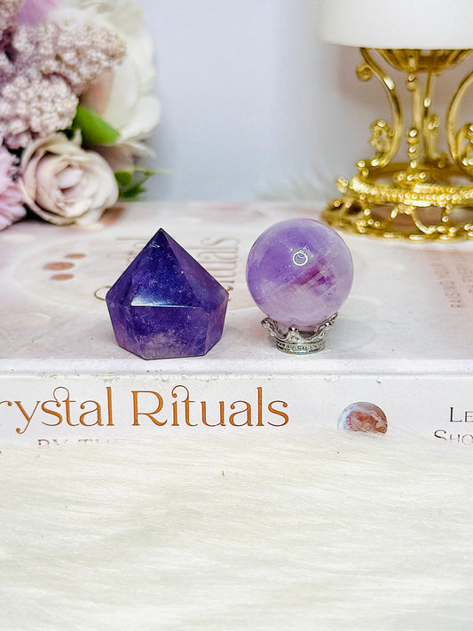 Perfect For Your Desk ~ Small Amethyst Cupcake Point & Sphere