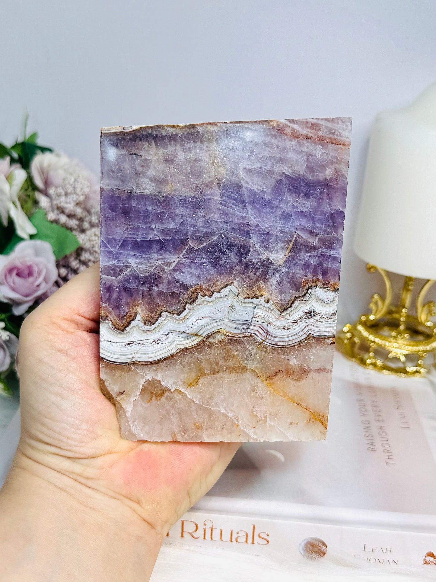 Natural Crazy Lace Amethyst Slab 11.5cm