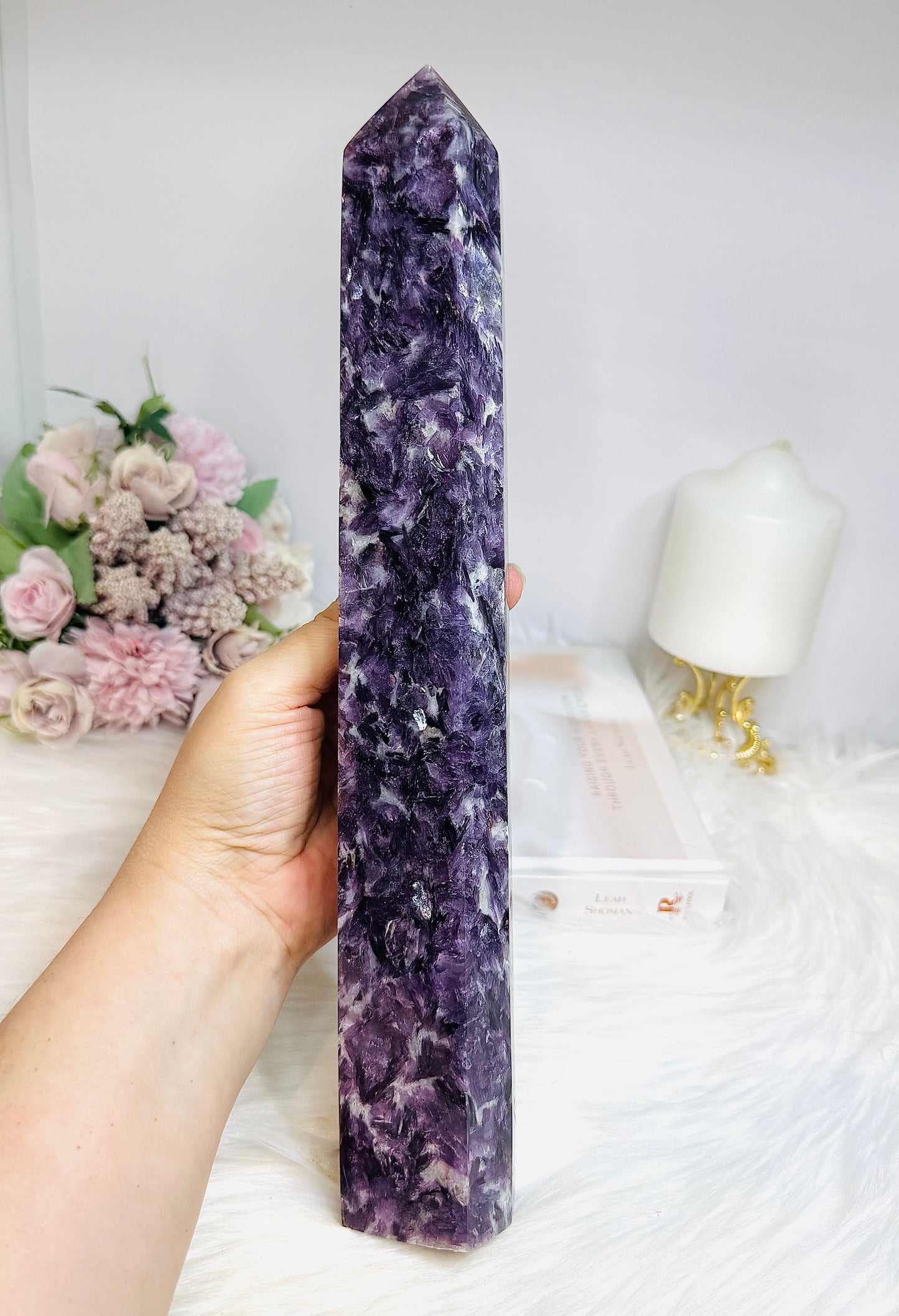 Huge High Grade Purple Mica Tower 33cm 1.4KG