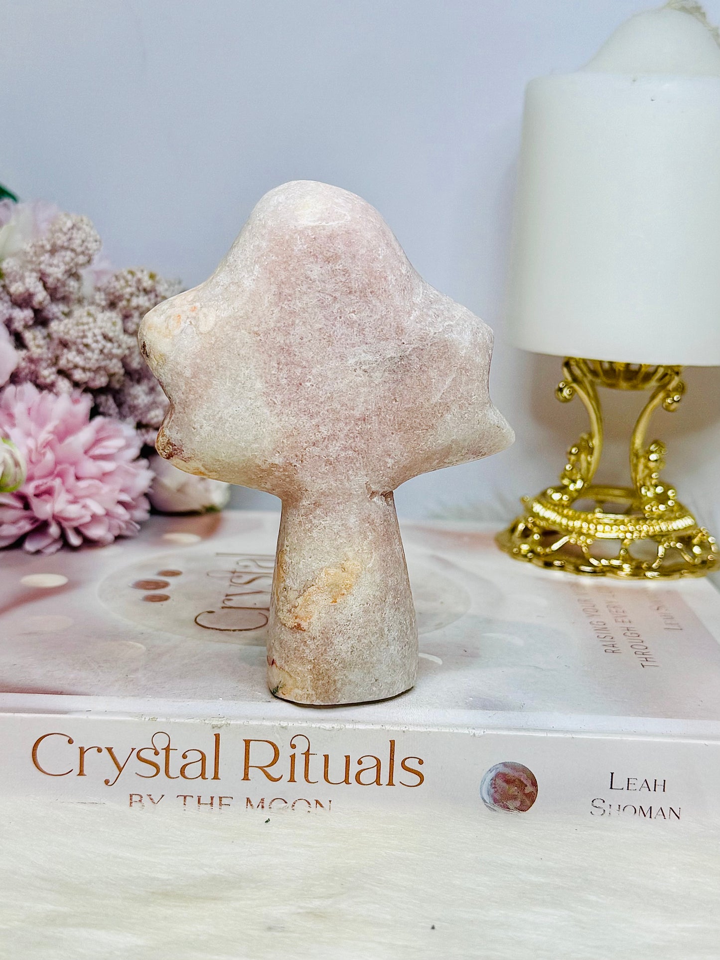 Pink Amethyst Carved Fairy Wand 10.5cm 248g