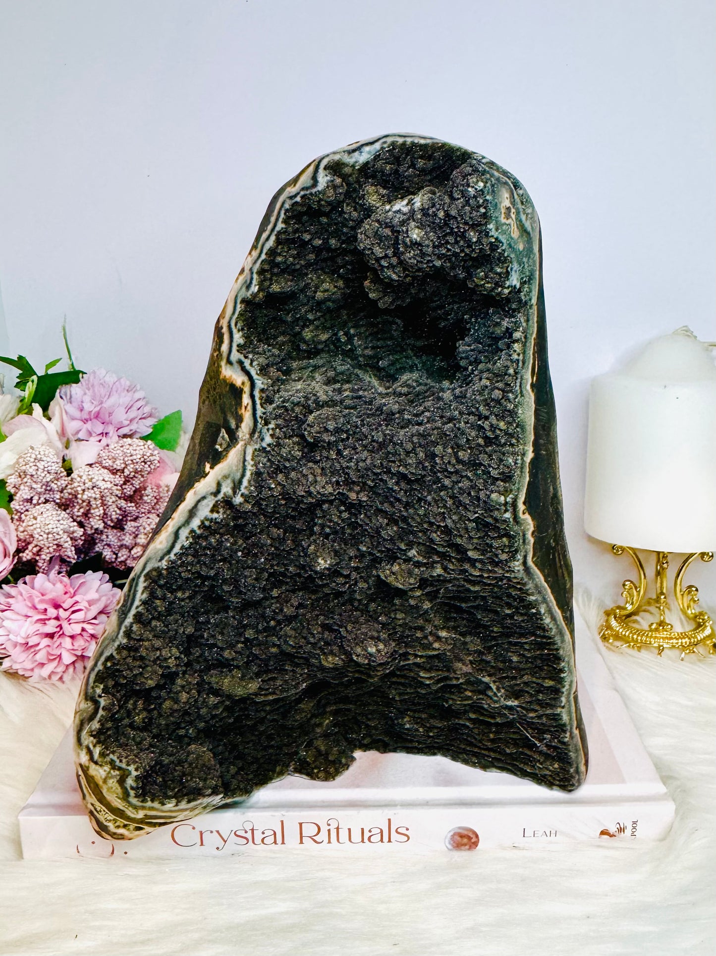 Huge High Grade Black Galaxy Amethyst Base Cut Cluster 3.23KG 21.5cm