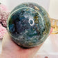 Divine Huge 1.43KG Natural Ocean Jasper Druzy Sphere On Stand