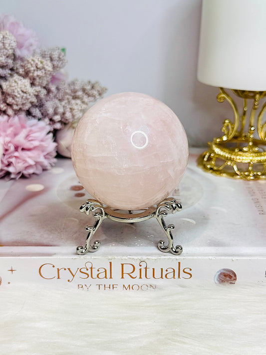 Rose Quartz Sphere On Stand 275g