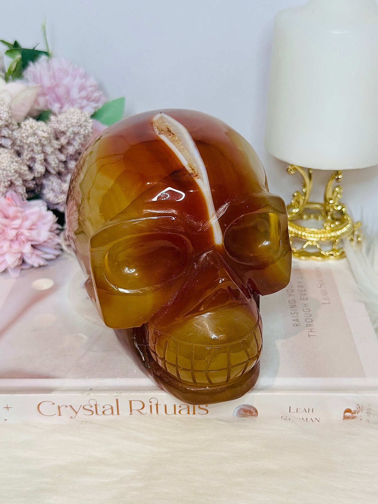 Huge Carnelian Carved Druzy Skull 2.15KG