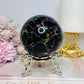 Large Fluorite Sphere with Rainbows 728g On Stand