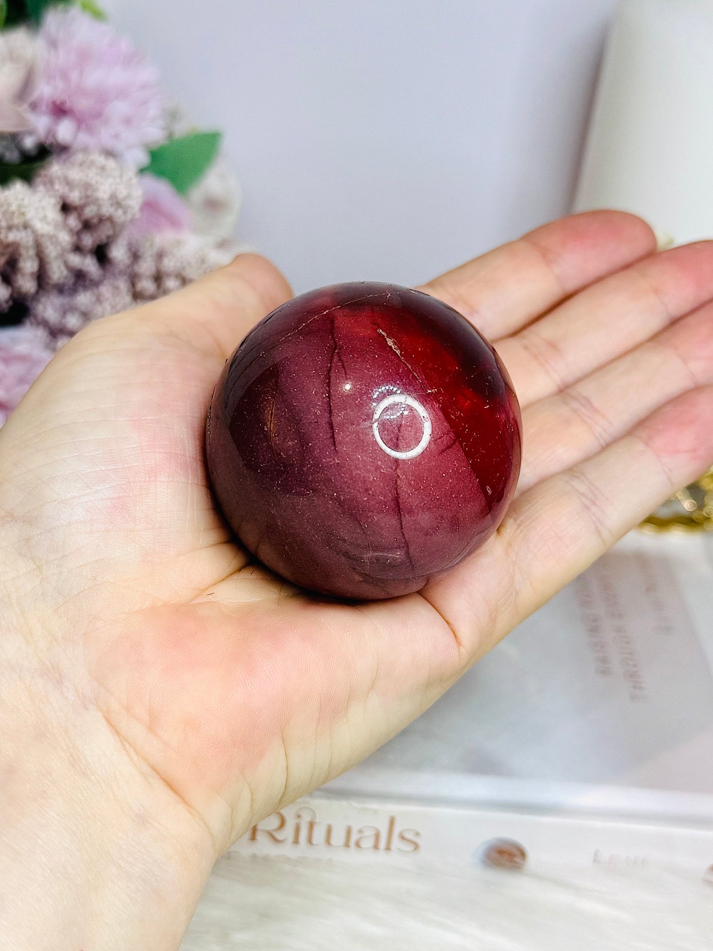 Mookaite Jasper Sphere on Stand 185g