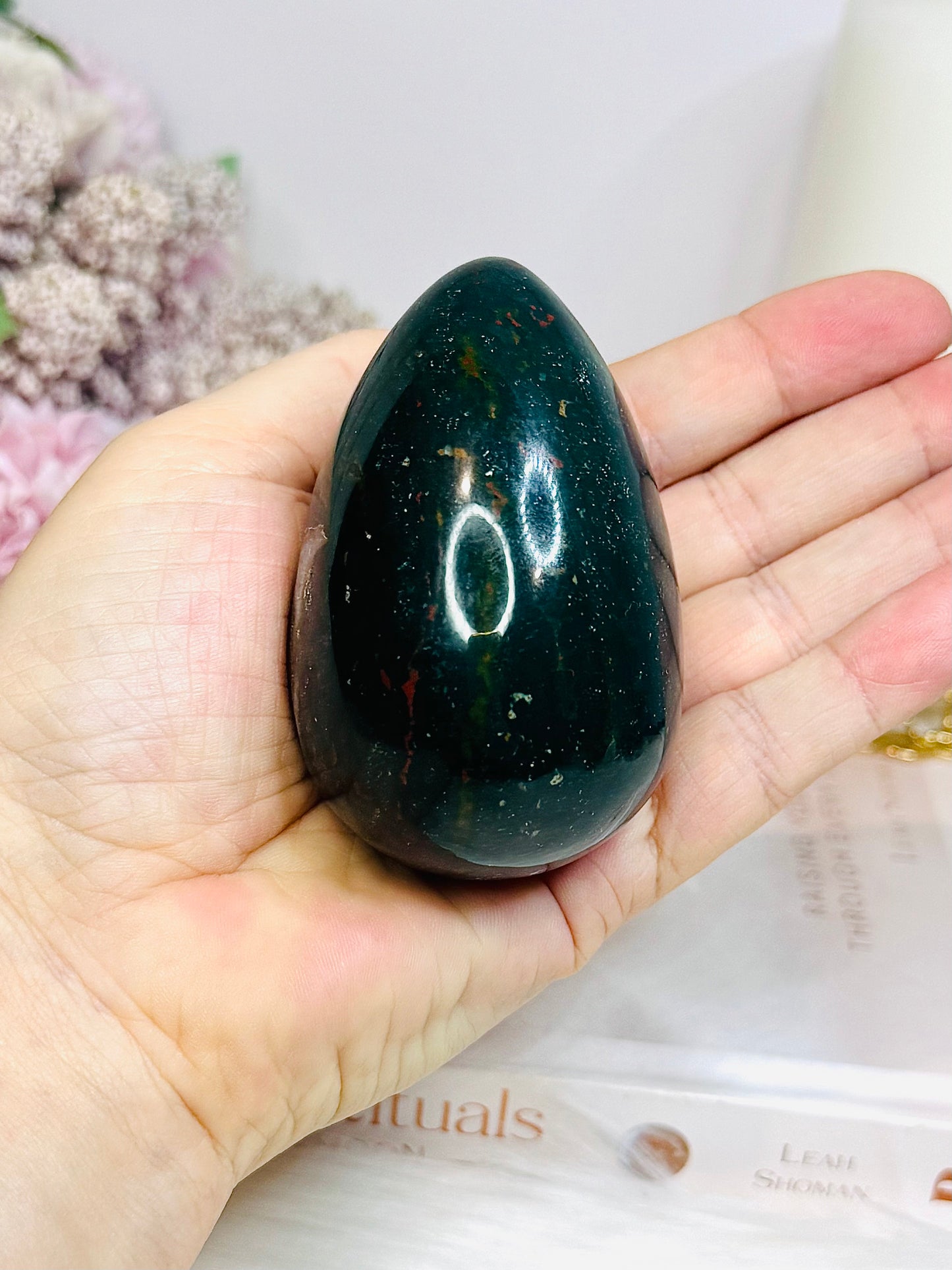 Large Bloodstone Egg on Stand 7.5cm