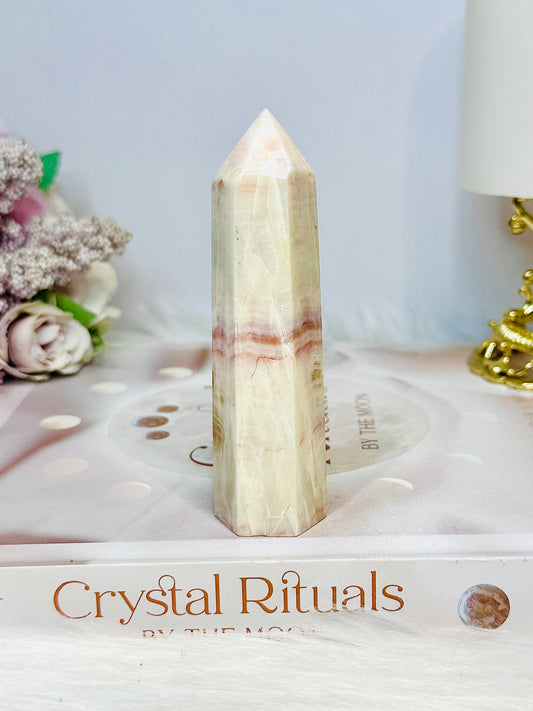 Pink Banded Calcite | Pork Stone Tower 9.5cm