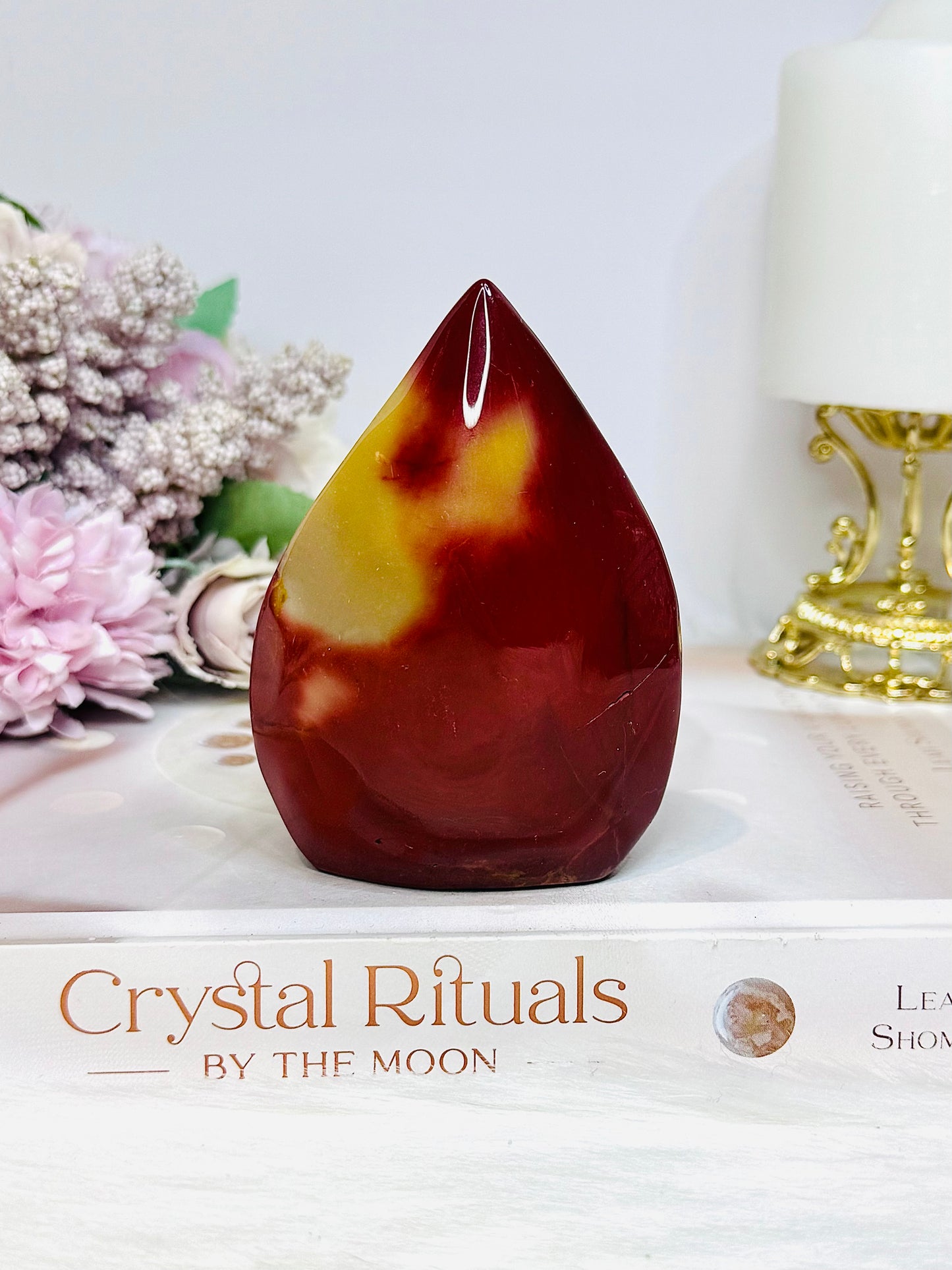 Mookaite Jasper Carved Flame 9cm