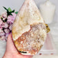 Large Pink Amethyst Druzy Carved Flame | Freeform From Brazil 564grams 15cm