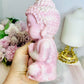 Large Perfectly Carved Pink Opal Buddha 995g 15cm
