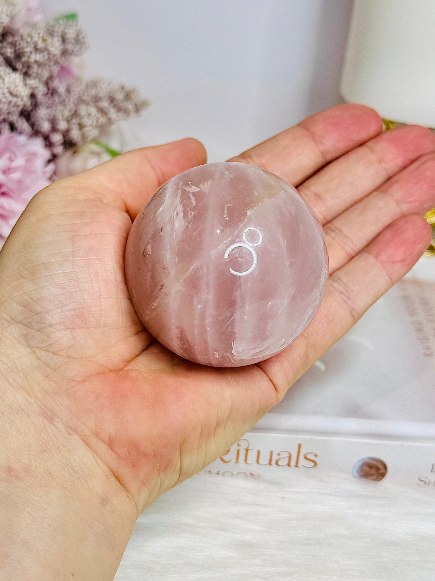 Rose Quartz Sphere On Stand 231g