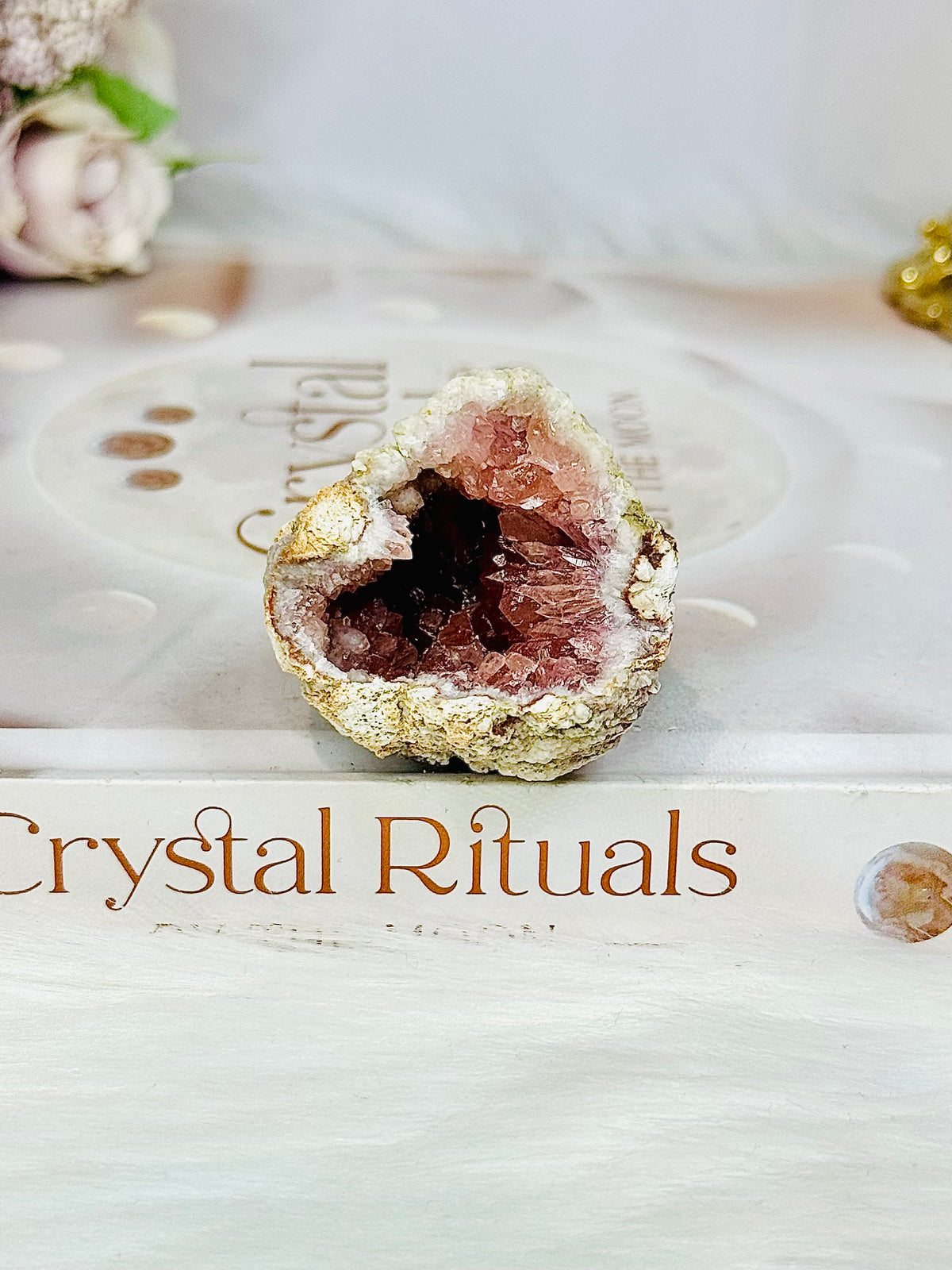 Pink Amethyst Druzy Geode 49g