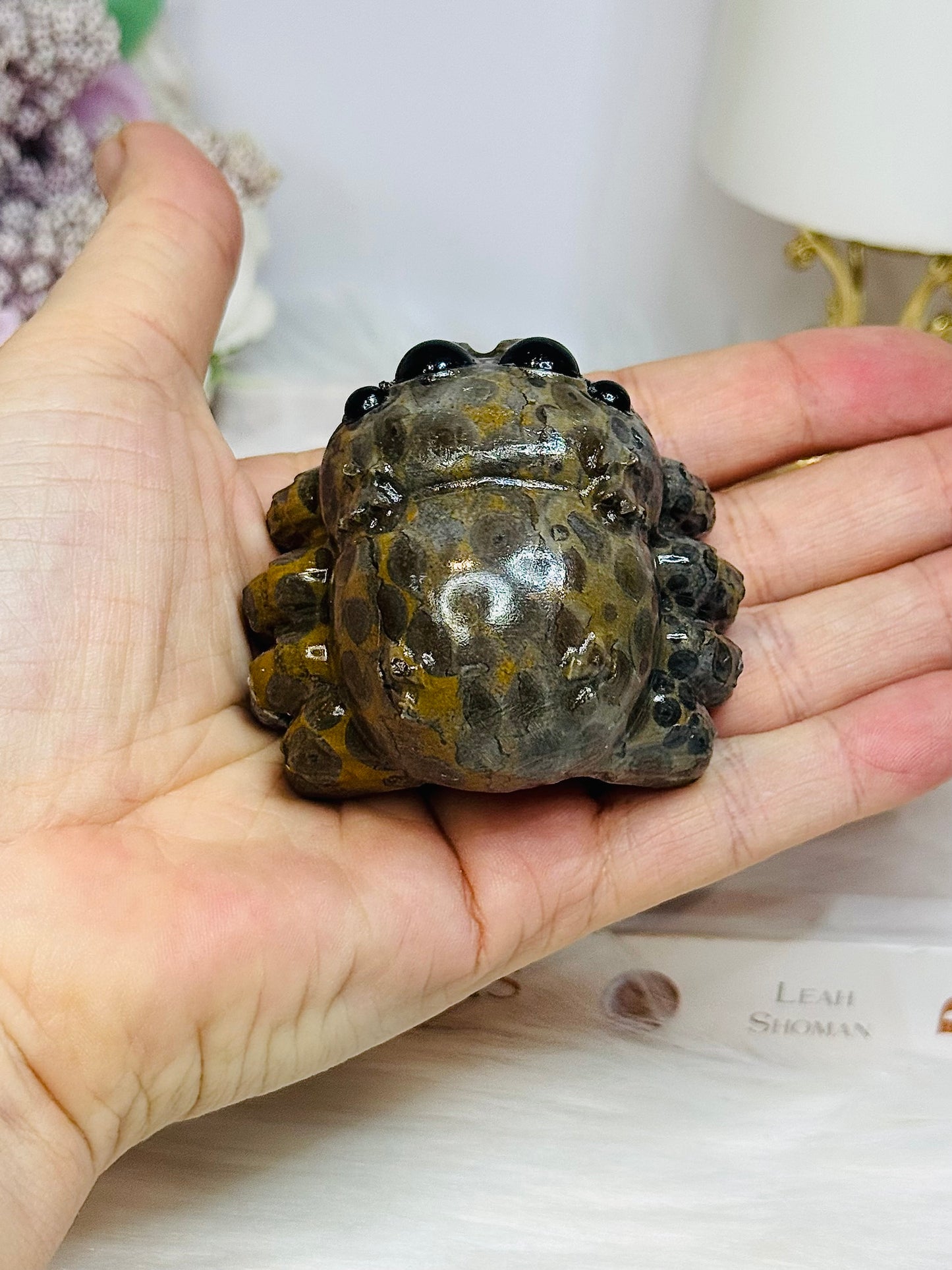 Ocean Jasper Spider Carving 5cm