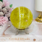 Large Citrine Sphere With Rainbows (heat treated) On Stand 890g