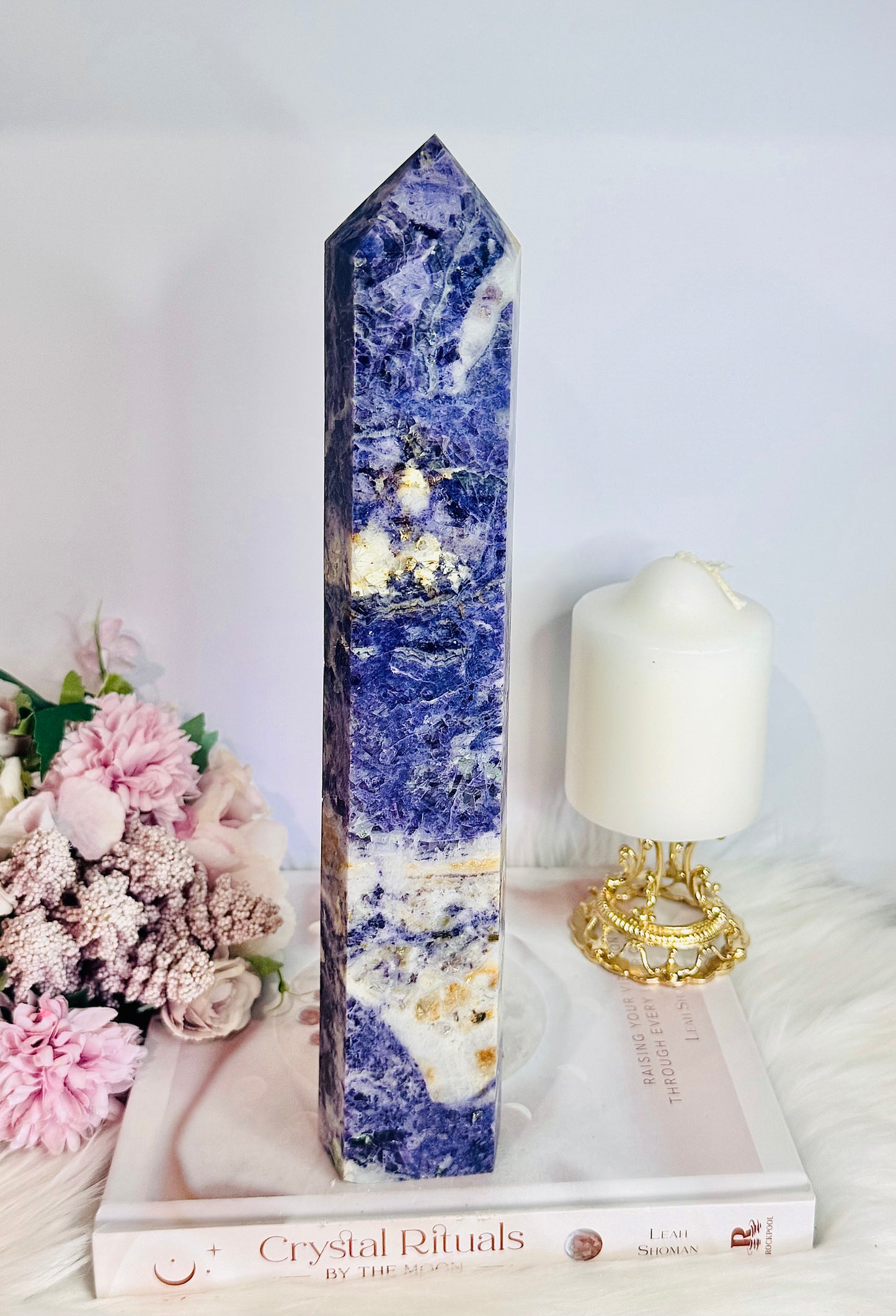 Huge 32cm Chunky 1.68KG Purple Fluorite Generator | Tower