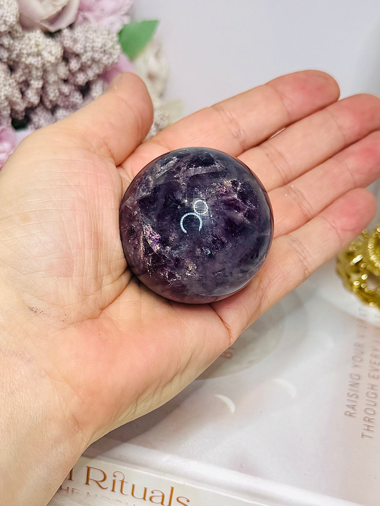 High Grade Purple Fluorite Sphere on Stand 163g