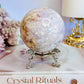 Gorgeous Large 392gram Pink Amethyst Druzy Sphere on Stand From Argentina