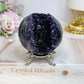 Large Druzy Amethyst Sphere on Stand 386g