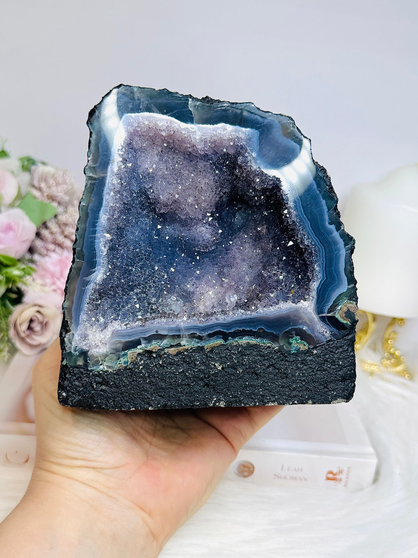 Large Amethyst Agate Druzy Cave 14cm 1.01KG