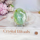 Green Moonstone Palm Stone (stand is display only)