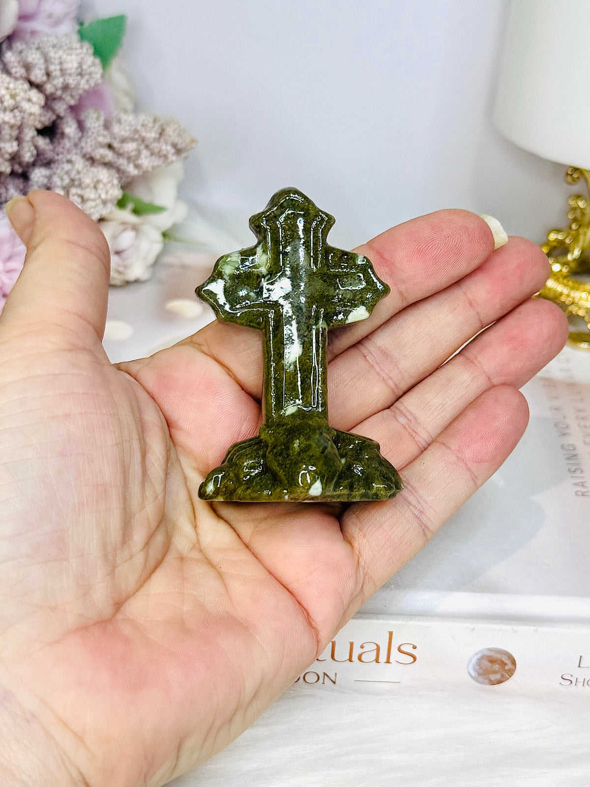 Green Jade Cross 7cm