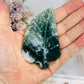 Moss Agate Carved Leaf 8.5cm