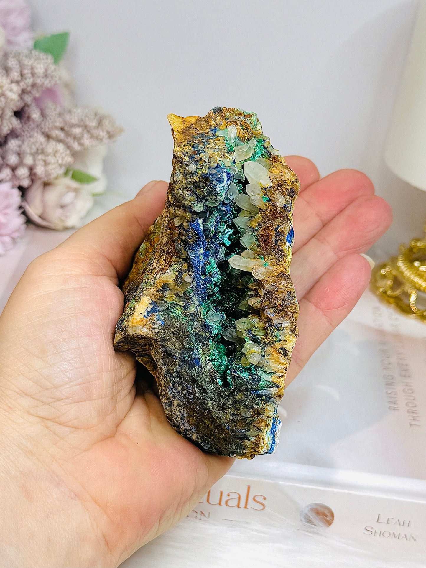 Natural Azurite with Malachite Specimen Geode 10cm 300g