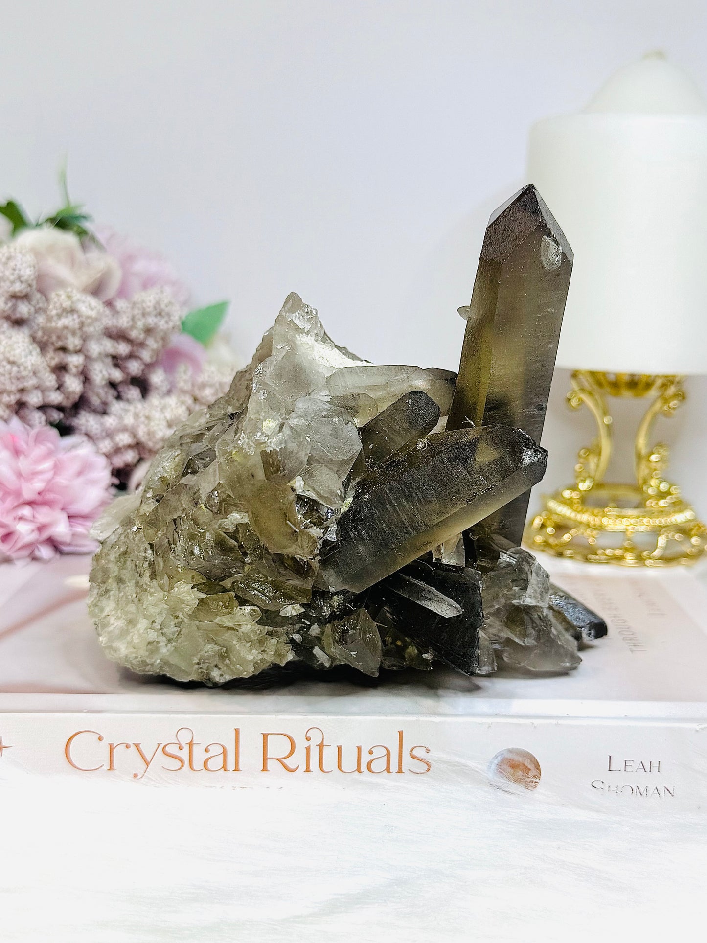 Brazilian Smokey Quartz Cluster 728g 13cm